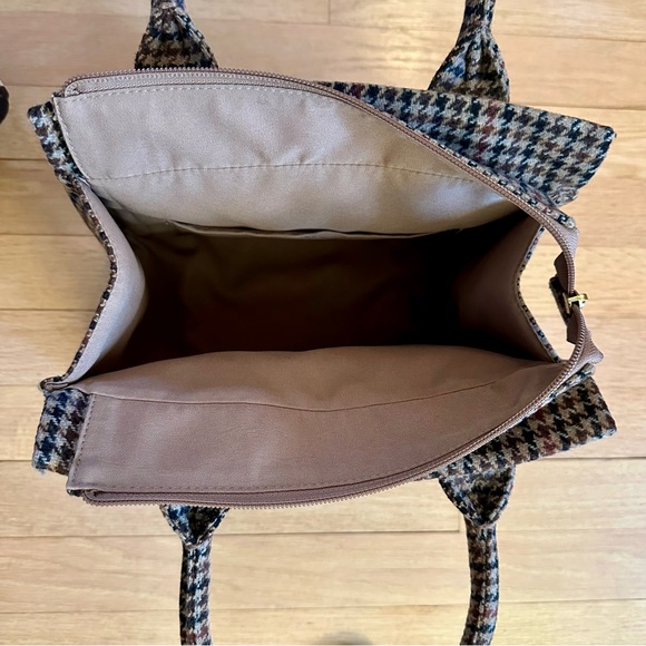 J.Crew - Houndstooth Wool-Blend Top Handle Satchel Bag - Picture 6 of 9